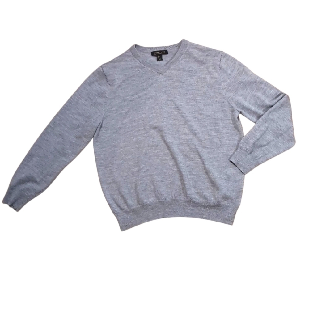 Merino Wool Ethan Pierce V Neck Sweater Large